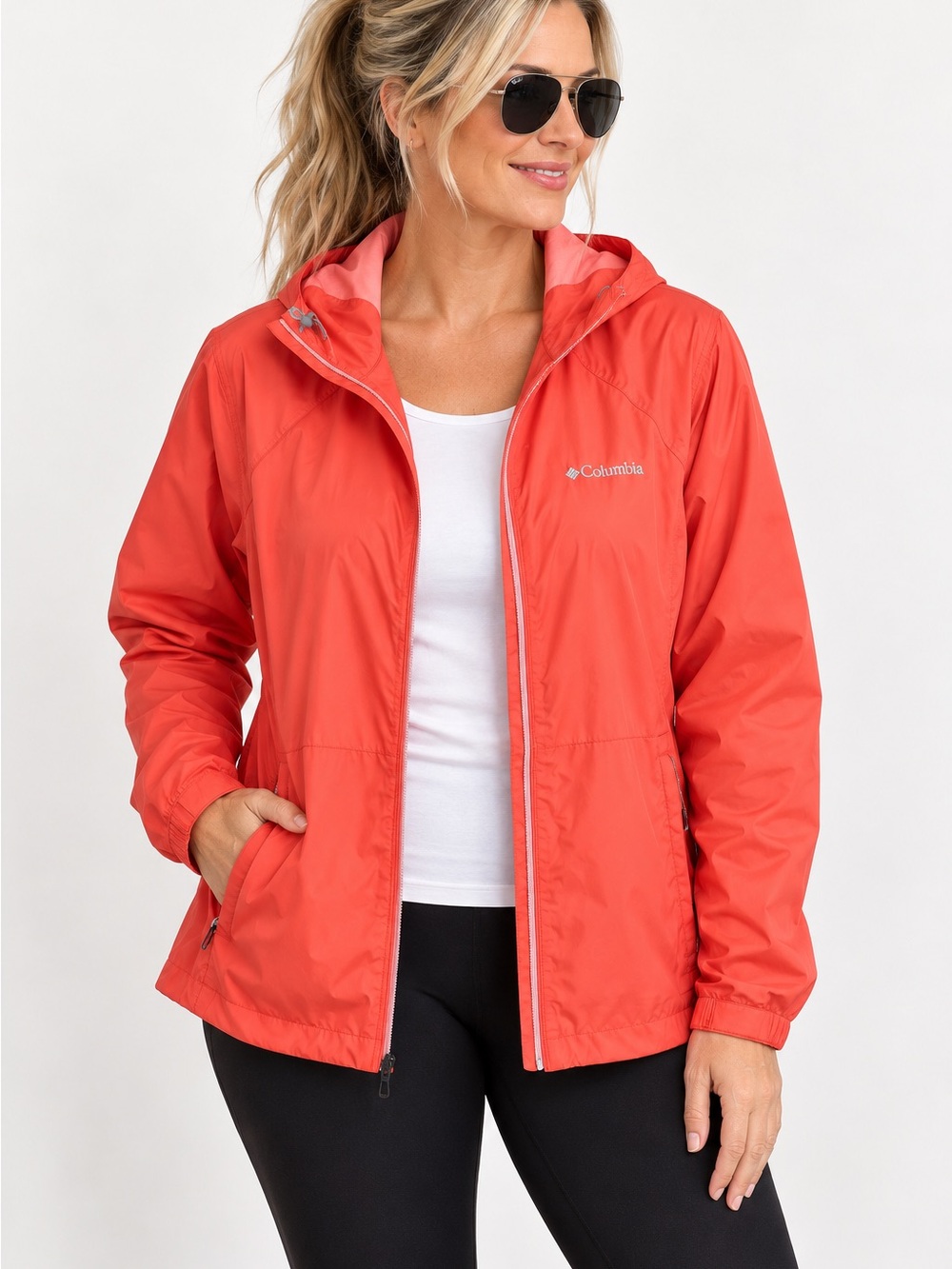 Columbia Women’s XL Coral Hooded Lightweight Windbreaker Rain Jacket